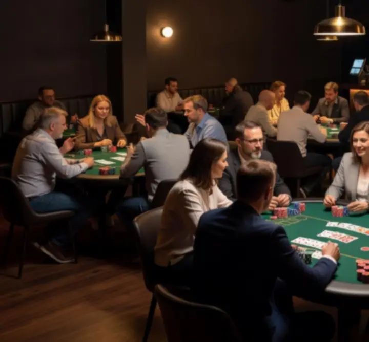 Stoły pokerowe w klimatycznym oświetleniu Acevera Club